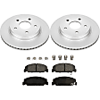 KIT-090221-419 2-Wheel Set Brake Disc and Pad Kit, Plain Surface 5 Lugs Semi-metallic Evolution Geomet Coated High Carbon, Includes (2) Brake Disc and (1) Brake Pad Set