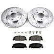 KIT-090221-42 2-Wheel Set Front Brake Disc and Pad Kit, Cross-drilled and Slotted 5 Lugs 280.92 mm Ceramic SureStop Performance Replacement, Includes (1) Brake Disc and (1) Brake Pad Set