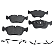 1994 Volvo 850 - 2-Wheel Set Front Brake Disc and Pad Kit, Cross-drilled and Slotted, 5 Lugs, 11.02 in., Semi-Metallic, Sedan, Brake Disc Evolution Drilled & Slotted Series; Brake Pad Set Pro-Line Series