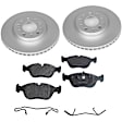 KIT-090221-443 Front Brake Disc and Pad Kit, Plain Surface 5 Lugs Semi-metallic Brake Disc Evolution Geomet Coated High Carbon; Brake Pad Set Pro-Line Series