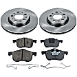 KIT-090221-460 2-Wheel Set Brake Disc and Pad Kit, Plain Surface 5 Lugs Organic Autospecialty By Powerstop, Includes (2) Brake Disc and (1) Brake Pad Set