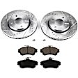 KIT-090221-462 Front Brake Disc and Pad Kit, Cross-drilled and Slotted 4 Lugs 280.92 mm Organic Evolution Drilled & Slotted Series