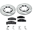 KIT-090221-503 2-Wheel Set Brake Disc and Pad Kit, Plain Surface 6 Lugs Semi-metallic Brake Disc Autospecialty By Powerstop; Brake Pad Set Pro-Line Series, Includes (2) Brake Disc and (1) Brake Pad Set