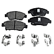 KIT-090221-519 2-Wheel Set Brake Disc and Pad Kit, Plain Surface 4 Lugs Ceramic Brake Disc Evolution Geomet Coated High Carbon; Brake Pad Set Pro-Line Series, Includes (2) Brake Disc and (1) Brake Pad Set