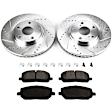 KIT-090221-580 2-Wheel Set Front Brake Disc and Pad Kit, Cross-drilled and Slotted 5 Lugs 295.91 mm Ceramic Evolution Drilled & Slotted Series, Includes (1) Disc and (1) Pad Set