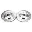 KIT-090221-580 2-Wheel Set Front Brake Disc and Pad Kit, Cross-drilled and Slotted 5 Lugs 295.91 mm Ceramic Evolution Drilled & Slotted Series, Includes (1) Disc and (1) Pad Set