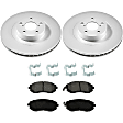 KIT-090221-643 2-Wheel Set Front Brake Disc and Pad Kit, Plain Surface 5 Lugs Ceramic Evolution Geomet Coated High Carbon, Includes (2) Brake Disc and (1) Brake Pad Set