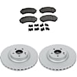 KIT-090221-646 2-Wheel Set Front Brake Disc and Pad Kit, Plain Surface 6 Lugs Ceramic Brake Disc Evolution Geomet Coated High Carbon; Brake Pad Set Pro-Line Series, Includes (2) Brake Disc and (1) Brake Pad Set