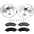 2013 Ram 1500 - 2-Wheel Set Front Brake Disc and Pad Kit, Silver zinc-plated, Cross-drilled and Slotted, 5 Lugs, 336.04 mm, Semi-metallic, 5.7L 8Cyl, Includes (2) Disc and (1) Pad Set