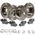 2006 Toyota Sienna Limited - 4-Wheel Set Front and Rear Brake Disc and Pad Kit, Plain Surface, 5 Lugs, Front-295.91 mm/Rear-291.08 mm, Ceramic, With Rear Disc Brake, 3.3L 6Cyl, Pro-Line Series  Includes (4) Disc and (2) Pad Set