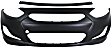 2012 Hyundai Accent - 2-Piece Kit, Front Primed Bumper Cover, Includes (1) Bumper Cover and (1) Bumper Trim
