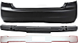 3-Piece Kit, Rear Primed Bumper Cover, 4-Door-Sedan, Japan Built Vehicle, Includes (1) Bumper Absorber, (1) Bumper Cover, and (1) Bumper Reinforcement