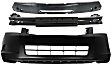 3-Piece Kit, Front Primed Bumper Cover, 4Cyl Eng., Sedan, Includes (1) Bumper Absorber, (1) Bumper Cover, and (1) Bumper Reinforcement