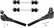 4-Piece Kit Front, Driver and Passenger Side Suspension Kit, Includes (2) Tie Rod End and (2) Sway Bar Link