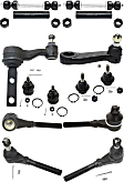14-Piece Kit Front Suspension Kit, Includes (4) Tie Rod End, (2) Tie Rod Adjusting Sleeve, (4) Ball Joint, (2) Sway Bar Link, (1) Idler Arm and (1) Pitman Arm