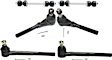 6-Piece Kit Front, Driver and Passenger Side Suspension Kit, Includes (4) Tie Rod End and (2) Sway Bar Link