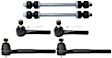 6-Piece Kit Front, Driver and Passenger Side, Inner and Outer Tie Rod End, RWD, Includes (2) Sway Bar Link and (4) Tie Rod End
