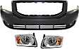 3-Piece Kit Driver and Passenger Side Halogen Headlight, With bulb(s), OE Replacement, CAPA Certified, Includes (1) Bumper Cover and (2) Headlight