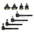 8-Piece Kit Front, Driver and Passenger Side Suspension Kit, Includes (4) Ball Joint and (4) Tie Rod End