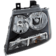 2007 Chevrolet Tahoe - 4-Piece Kit Driver and Passenger Side Halogen Headlight, With bulb(s), OE Replacement,  Includes (2) Bumper Trim and (2) Headlight