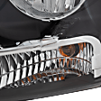 2007 Chevrolet Tahoe - 4-Piece Kit Driver and Passenger Side Halogen Headlight, With bulb(s), OE Replacement,  Includes (2) Bumper Trim and (2) Headlight