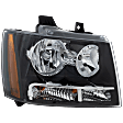 2007 Chevrolet Tahoe - 4-Piece Kit Driver and Passenger Side Halogen Headlight, With bulb(s), OE Replacement,  Includes (2) Bumper Trim and (2) Headlight