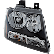 2014 Chevrolet Tahoe - 4-Piece Kit Driver and Passenger Side Halogen Headlight, With bulb(s), OE Replacement, CAPA Certified  Includes (2) Bumper Trim and (2) Headlight
