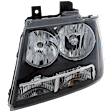 2014 Chevrolet Tahoe - 4-Piece Kit Driver and Passenger Side Halogen Headlight, With bulb(s), OE Replacement, CAPA Certified  Includes (2) Bumper Trim and (2) Headlight