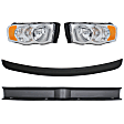 5-Piece Kit Halogen Headlights, With bulb(s), Includes (3) Bumper Trim and (2) Headlight