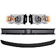 5-Piece Kit Halogen Headlights, With bulb(s), Includes (3) Bumper Trim and (2) Headlight