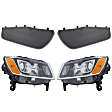 4-Piece Kit Halogen Headlights, With bulb(s), Includes (2) Bumper Trim and (2) Headlight