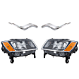 4-Piece Kit Halogen Headlights, With bulb(s), Includes (2) Bumper Trim and (2) Headlight