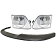 4-Piece Kit Halogen Headlights, With bulb(s), Includes (2) Bumper Trim and (2) Headlight