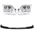 4-Piece Kit Halogen Headlights, With bulb(s), Includes (2) Bumper Trim and (2) Headlight