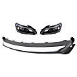 3-Piece Kit Halogen Headlights, With bulb(s), Sedan, Includes (1) Bumper Trim and (2) Headlight