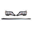 2013 Toyota RAV4 - 4-Piece Kit Driver and Passenger Side Halogen Headlight, With bulb(s), USA Built Vehicle, OE Comparable Finish, Includes (2) Bumper Trim and (2) Headlight
