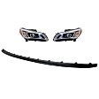 3-Piece Kit HID/Xenon Headlights, With bulb(s), Sedan, Includes (1) Bumper Trim and (2) Headlight