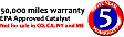 6-Piece Kit Front and Rear Catalytic Converter, Federal EPA Standard, 46-State Legal, (Cannot ship to CA, CO, NY or ME), Includes (2) Catalytic Converter and (4) Oxygen Sensor
