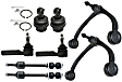 8-Piece Kit Front, Driver and Passenger Side, Upper Control Arm Kit, Includes (2) Ball Joint, (2) Control Arm, (2) Sway Bar Link, and (2) Tie Rod End