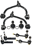 8-Piece Kit Front, Driver and Passenger Side, Upper Control Arm Kit, Includes (2) Ball Joint, (2) Control Arm, (2) Sway Bar Link, and (2) Tie Rod End