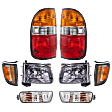 8-Piece Kit Driver and Passenger Side Halogen Tail Light, With bulb(s), Includes (2) Corner Light, (2) HeadLight, (2) Tail Light, and (2) Turn Signal Light