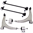 4-Piece Kit Front, Driver and Passenger Side, Lower Control Arm Kit, Includes (2) Control Arm and (2) Sway Bar Link