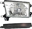 2-Piece Kit Driver Side Halogen Headlight, With bulb(s), OE Replacement, Includes (1) Headlight and (1) Grille Assembly