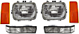 1997 GMC K1500 - 6-Piece Kit Driver and Passenger Side Halogen Headlight, With bulb(s), For Models With Single Rectangular Headlights (per side), Not for Dual Headlights, OE Replacement, Includes (2) Headlight, (2) Reflector and (2) Turn Signal Light