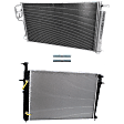2-Piece Kit Radiator, Includes (1) A/C Condenser and (1) Radiator