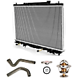 1999 Toyota Camry - 6-Piece Kit Radiator, 2.2L 4Cyl,  Includes (1) Radiator, (1) Radiator Cap, (2) Radiator Hose, (1) Thermostat, and (1) Thermostat Gasket