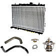 2006-2009 Hyundai Elantra - 6-Piece Kit Radiator, 2.0L, 4Cyl, Includes (1) Radiator Cap, (2) Radiator Hose, (1) Radiator, (1) Thermostat and (1) Thermostat Gasket