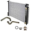 6-Piece Kit Radiator, 2.2L, 4Cyl, Includes (1) Radiator Cap, (2) Radiator Hose, (1) Radiator, (1) Thermostat and (1) Thermostat Gasket
