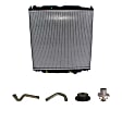 5-Piece Kit Radiator, 6.0L, 8Cyl, Includes (1) Coolant Reservoir Cap, (2) Radiator Hose, (1) Radiator and (1) Thermostat