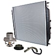 5-Piece Kit Radiator, 6.0L, 8Cyl, Includes (1) Coolant Reservoir Cap, (2) Radiator Hose, (1) Radiator and (1) Thermostat
